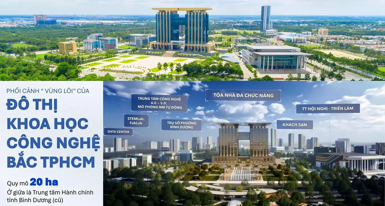 Trung tâm Hành chính tỉnh Bình Dương (cũ) hôm nay và phối cảnh
